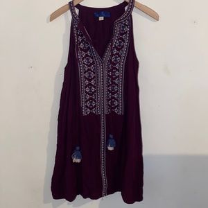 Beautiful eggplant purple embroidered dress